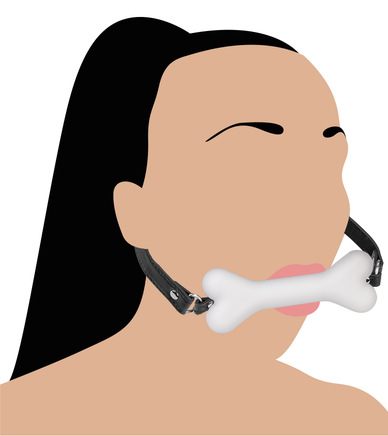 Puppy-Play-Knebel Knochen aus Silikon 15 cm