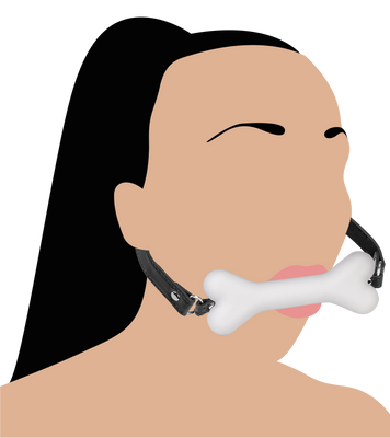 Puppy-Play-Knebel Knochen aus Silikon 15 cm