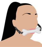 Puppy-Play-Knebel Knochen aus Silikon 15 cm