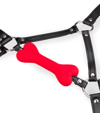 Laden Sie das Bild in den Galerie-Viewer, Puppy-Play-Kopfgeschirr mit Knebel aus Silikon 12,3 cm