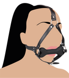 Puppy-Play-Kopfgeschirr mit Knebel aus Silikon 12,3 cm