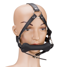 Laden Sie das Bild in den Galerie-Viewer, Puppy-Play-Kopfgeschirr mit Knebel aus Silikon 12,3 cm