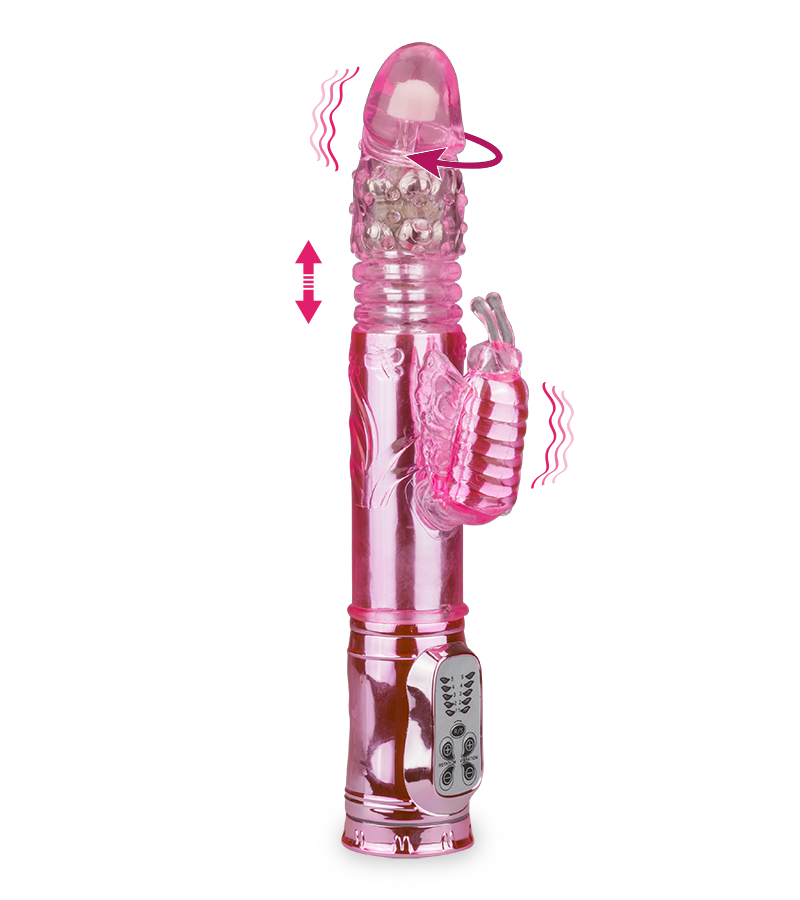 Rabbit-Vibrator XXL Deluxe mit USB und Stoßfunktion