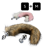 Rosebud-Plug im Doppelpack mit Magnet-Fuchsschwanz