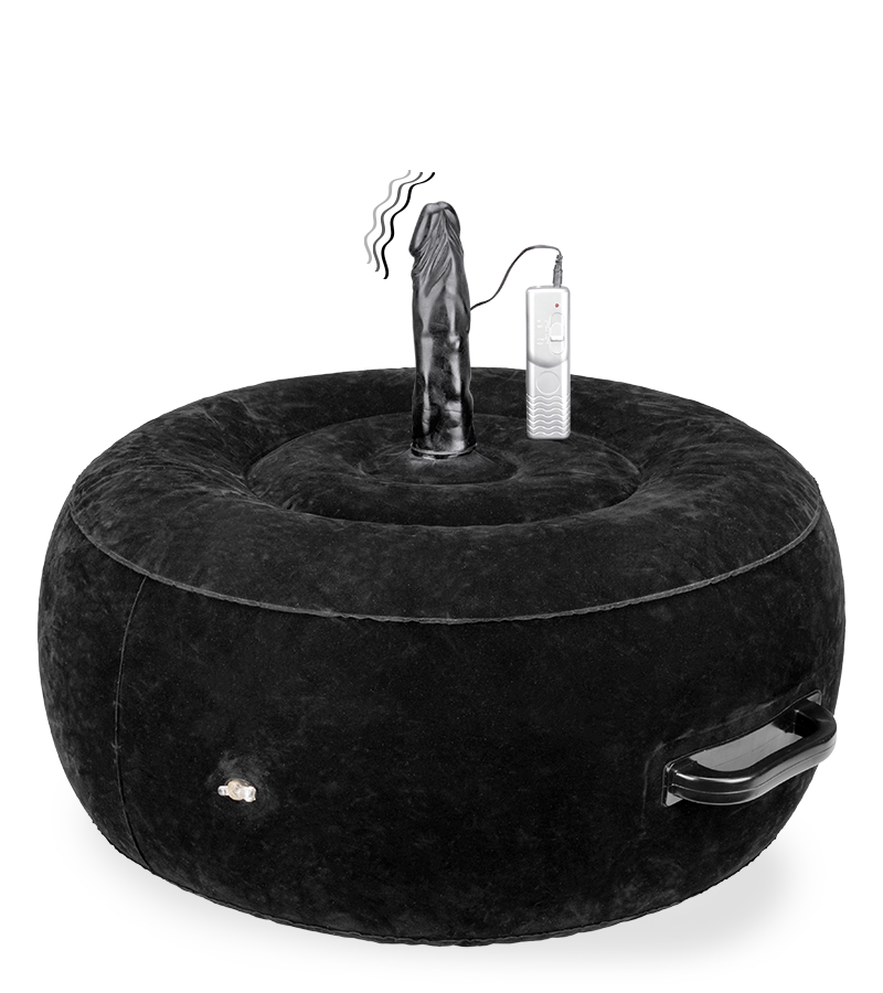 Rundes aufblasbares Sexkissen mit Dildovibrator Crazy Rider