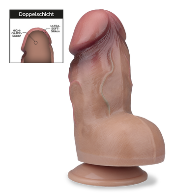 Saugnapf-Dildo mit XXL-Durchmesser Platinum