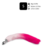 Schwanz-Plug mit Fuchsschwanz in Rosa und Pink