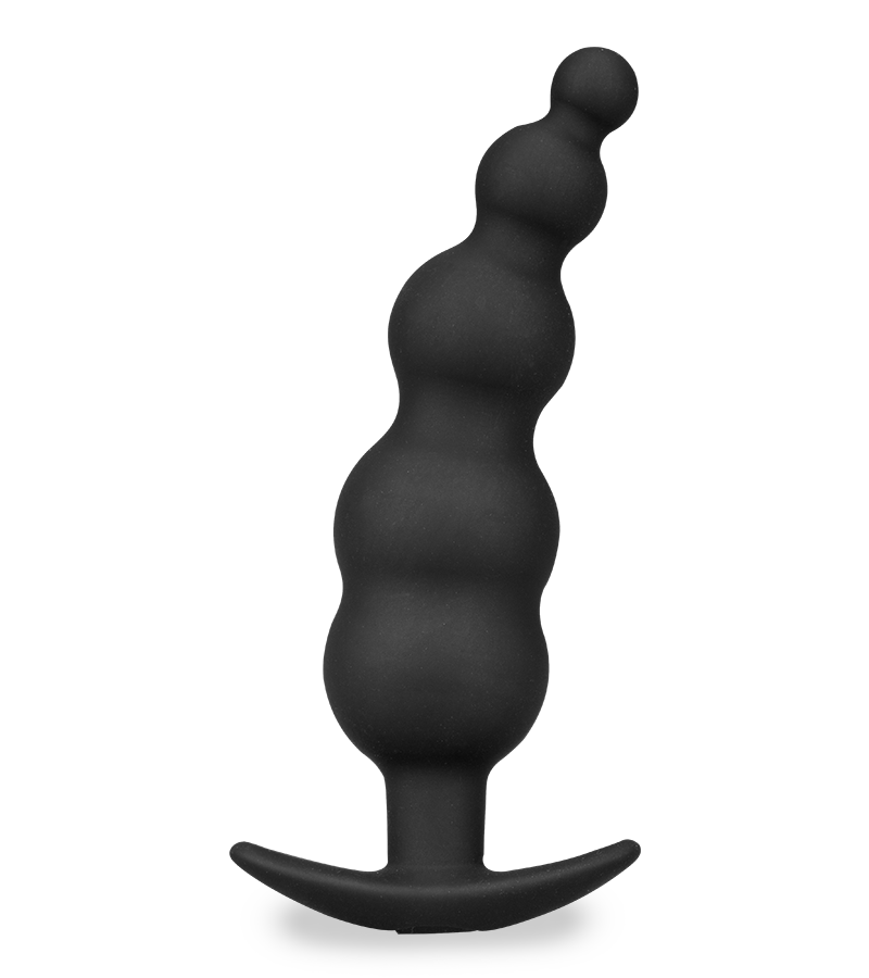 Schwarzer Plug mit 5 Analkugeln