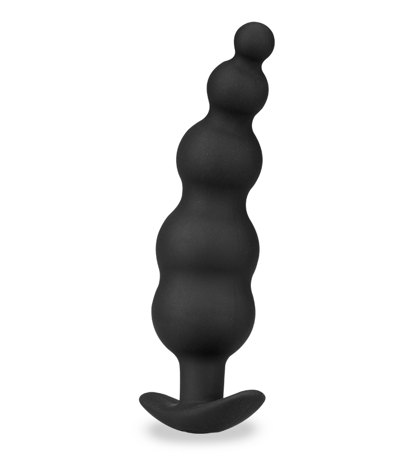 Schwarzer Plug mit 5 Analkugeln