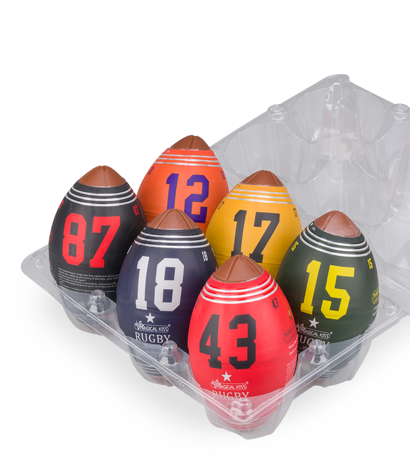 Set aus 6 Masturbationseiern Rugby Lover