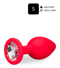 Laden Sie das Bild in den Galerie-Viewer, Silikon-Analschmuck mit Schmuckstein – 4 Farben