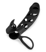 Laden Sie das Bild in den Galerie-Viewer, Silikon-Sleeve mit Hodenring und Vibro-Bullet