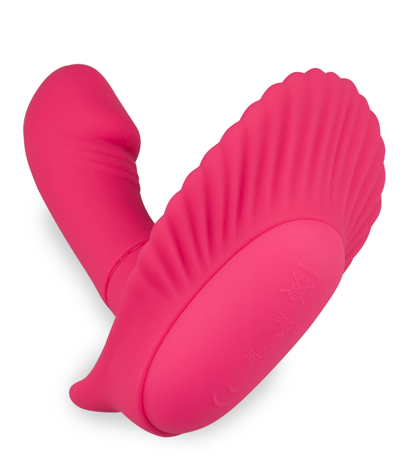 Slip-Vibrator mit Innendildo in Muschelform
