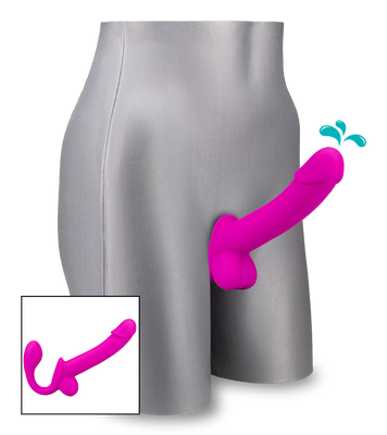 Strapless Strapon aus Silikon mit Spritzfunktion Nightlong