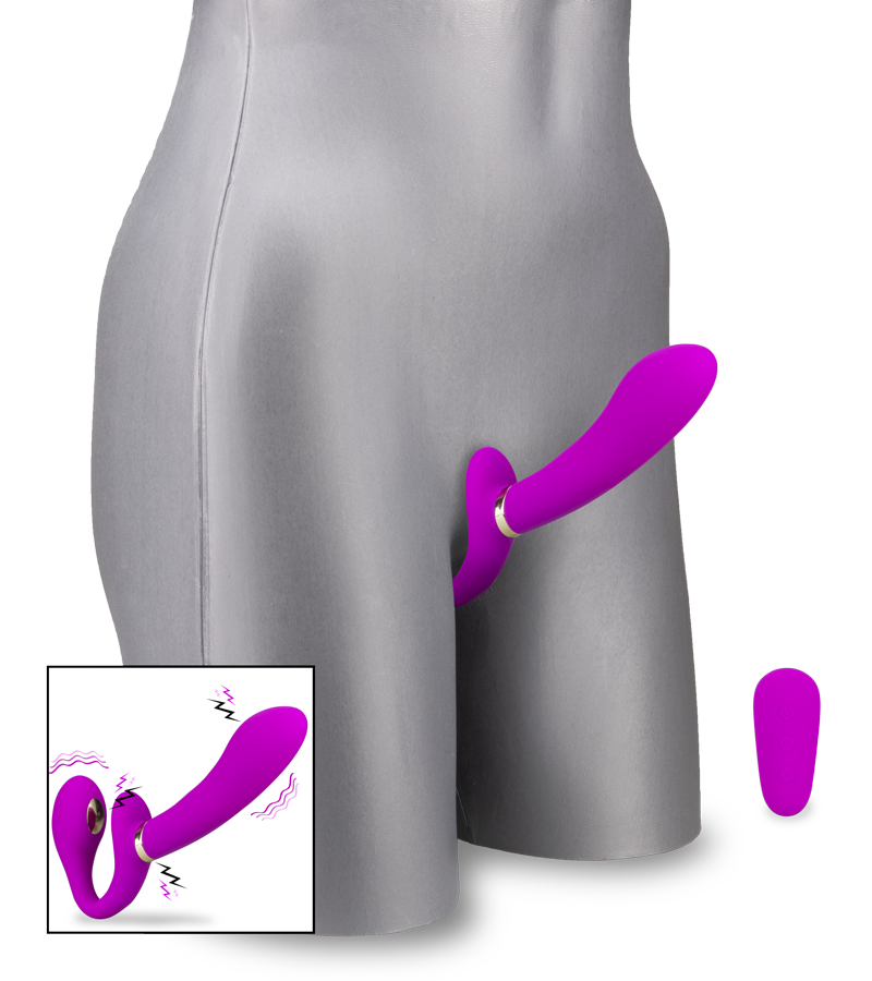 Strapless Strapon mit Vibration und Estim Authority