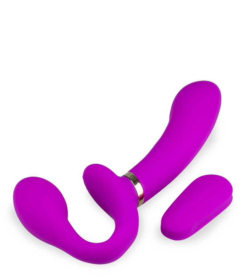 Strapless Strapon mit Vibration und Estim Authority