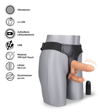 Laden Sie das Bild in den Galerie-Viewer, Strapon mit 2 Dildos und Vibration