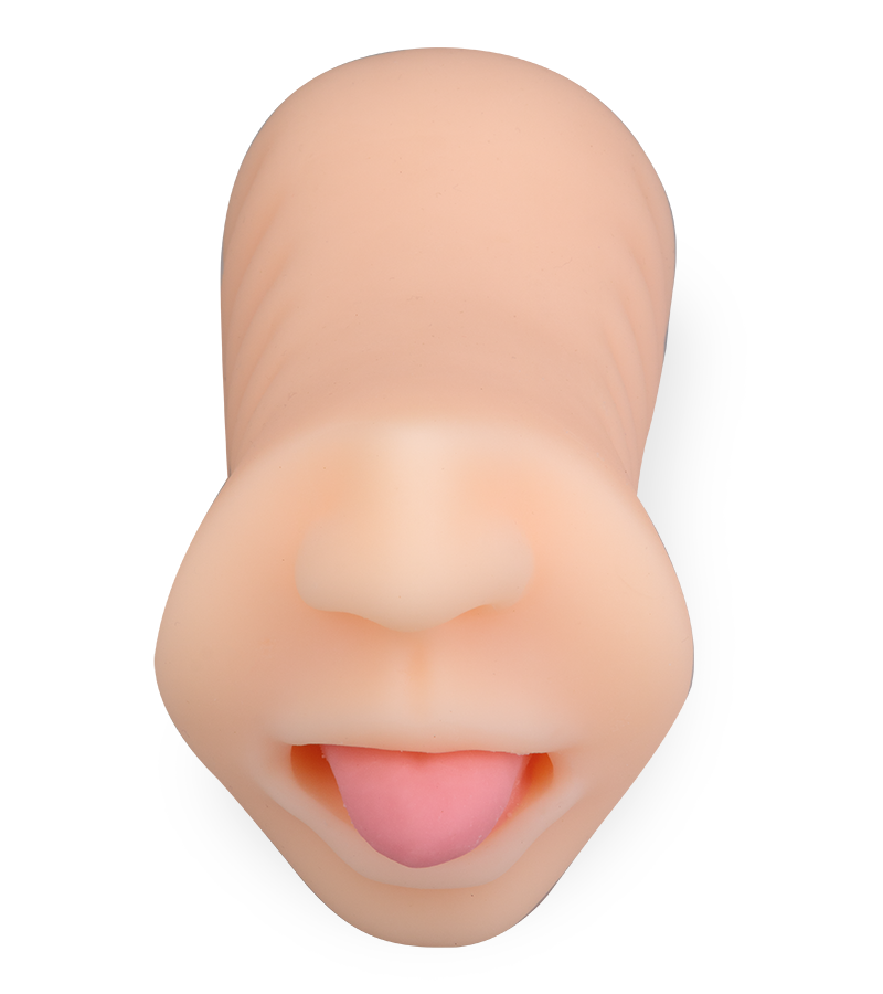 Taschenmuschi mit Mund und Zunge