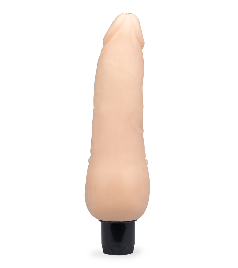 TPR-Dildo mit Vibration und genopptem Schaft