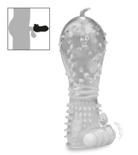 Laden Sie das Bild in den Galerie-Viewer, Transparente Penishülle mit Noppen &amp; Vibration