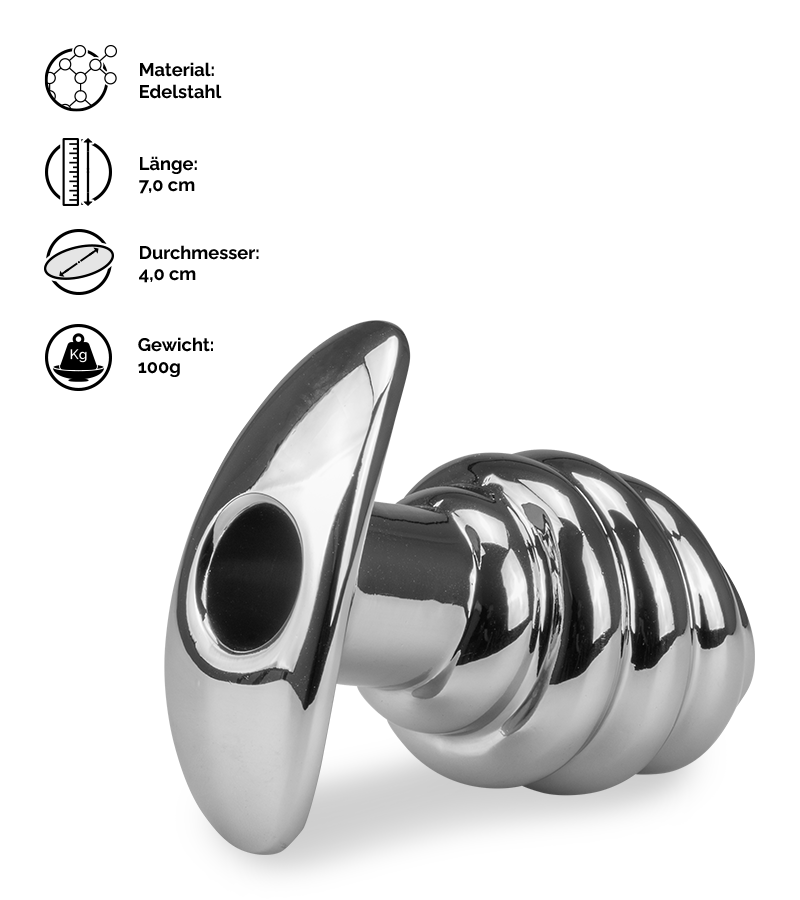 Tunnel-Plug aus Edelstahl Hollow