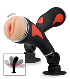 Vagina-Masturbator mit Vibrationsfunktion und Saugfuß