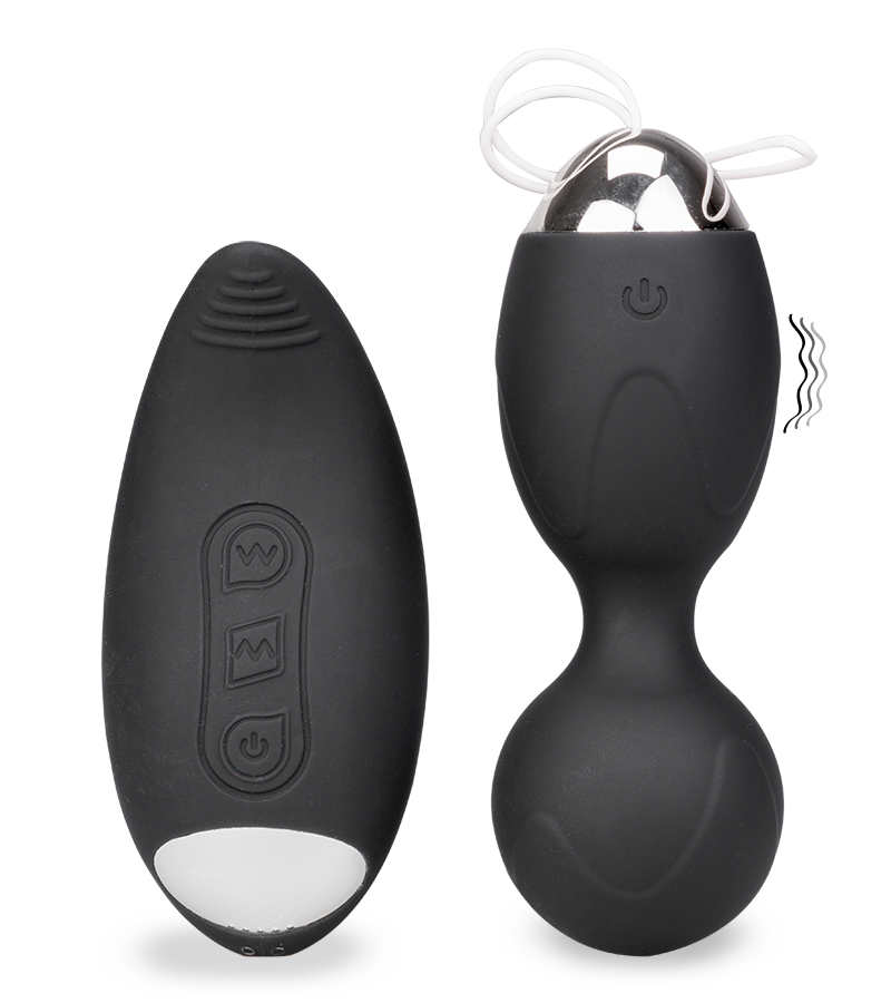 Vibrierende Liebeskugeln mit Klitorisstimulator als Fernbedienung