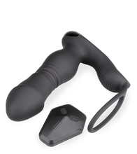 Laden Sie das Bild in den Galerie-Viewer, Vibrierender Analplug mit Stoßfunktion und Cockring Hera