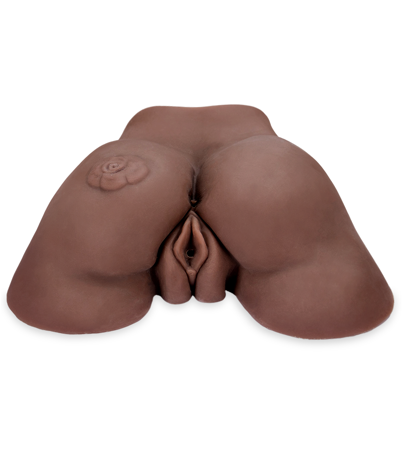 Vibrierender Po-Masturbator Vagina und Anus - Dunkle Haut