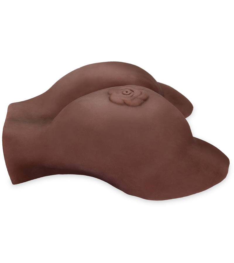 Vibrierender Po-Masturbator Vagina und Anus - Dunkle Haut