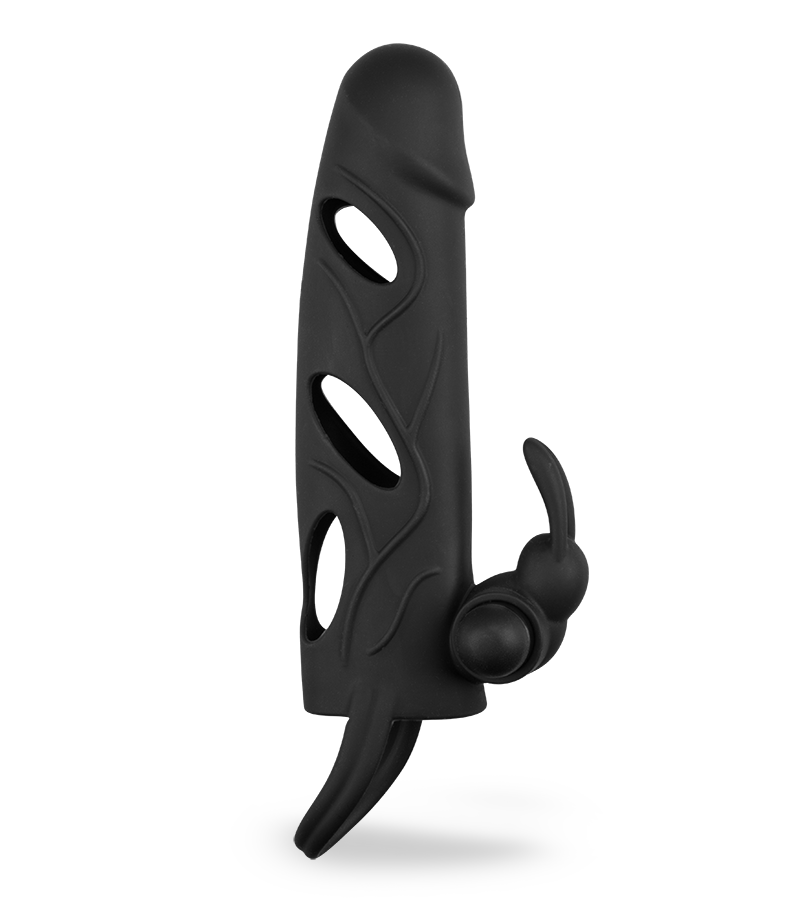 Vibro-Sleeve aus Silikon mit Rabbit-Reizer