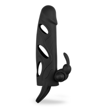 Laden Sie das Bild in den Galerie-Viewer, Vibro-Sleeve aus Silikon mit Rabbit-Reizer