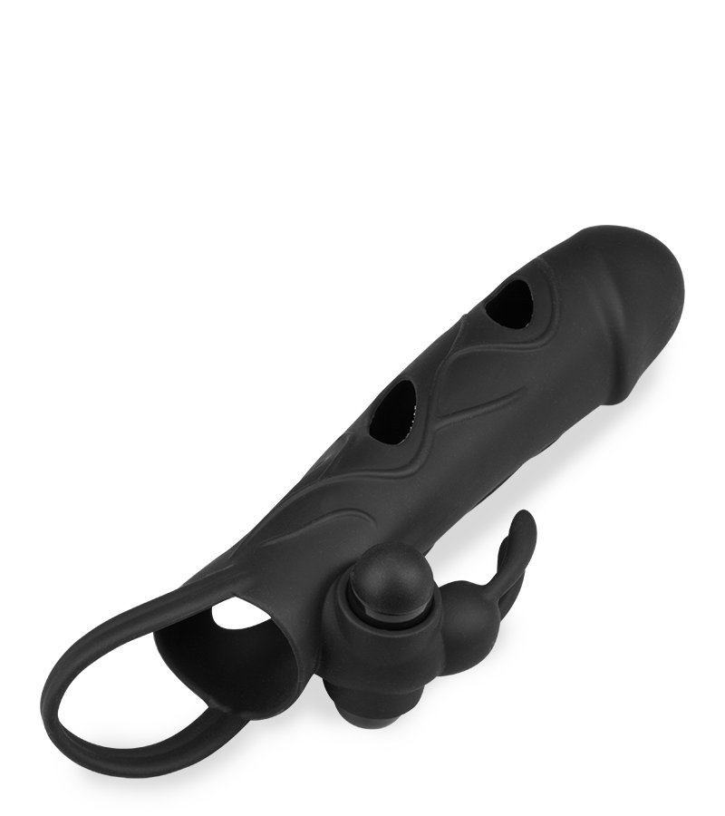 Vibro-Sleeve aus Silikon mit Rabbit-Reizer