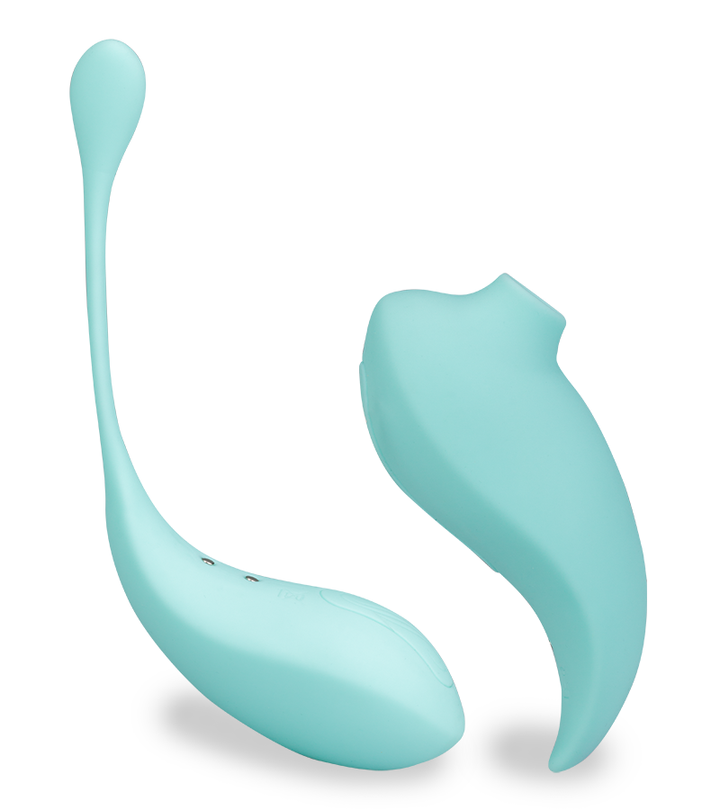 Vibroei mit Klitorissauger als Fernbedienung Namasté